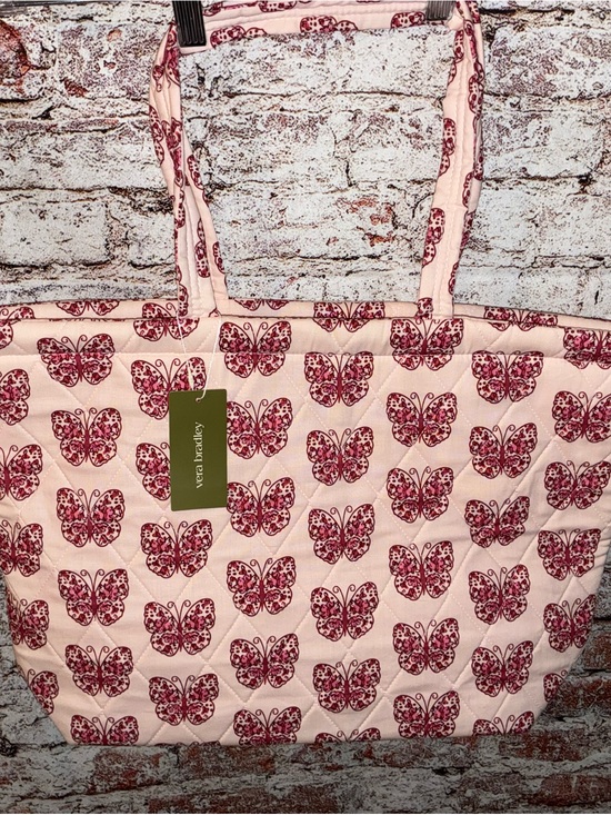 Vera Bradley Handbags - Vera Bradley Pink Tote with Burgundy Butterfly Print